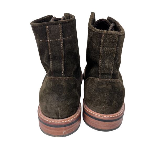 Nisolo All-Weather Combat Boot Womens 8 Dark Olive Faux Suede Water-Resistant - Picture 3 of 10